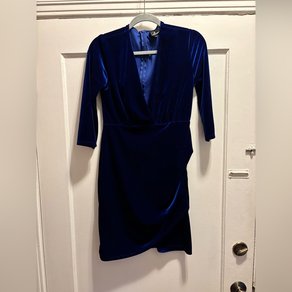 Lulu's Royal Blue Velvet Dress